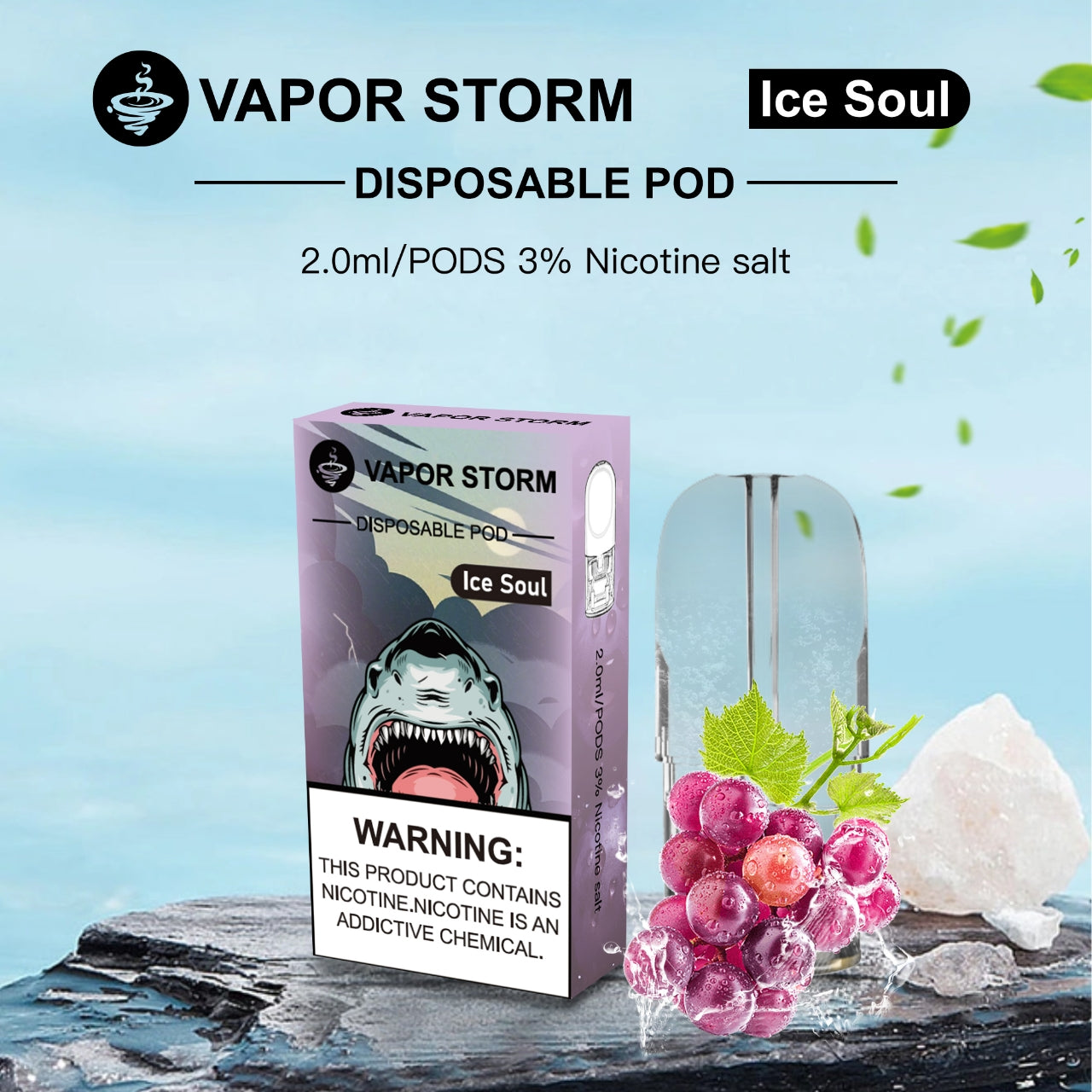 VAPOR STORM 風暴五代電子菸霧化煙彈  通配美人魚/meel/ilia哩啞等五代主機 買六顆贈送主機一隻